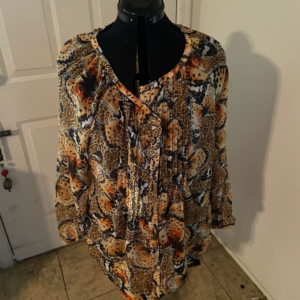 Printed button down shirt
